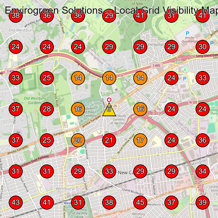 Envirogreen Solutions GeoGrid visibility map for Commercial Cleaning Service in Hicksville